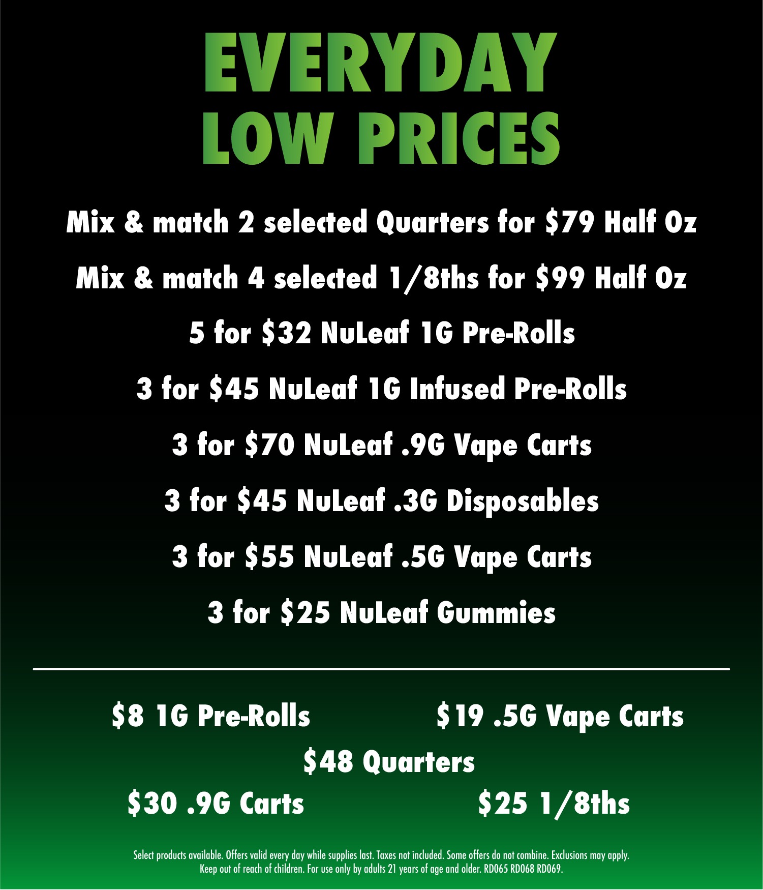 NuLeaf Every Day Low Prices